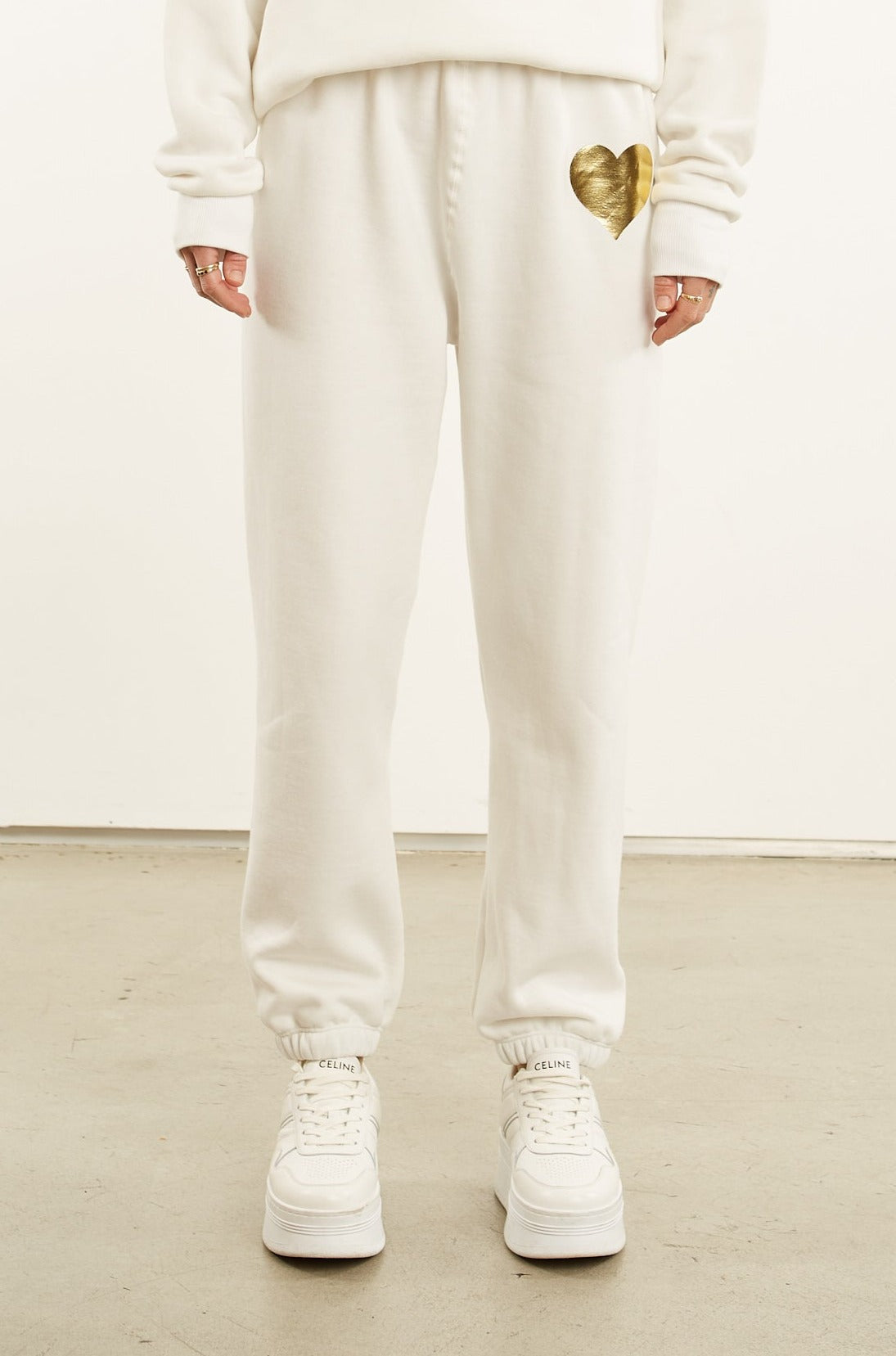 Off White Gold Heart Sweatpants