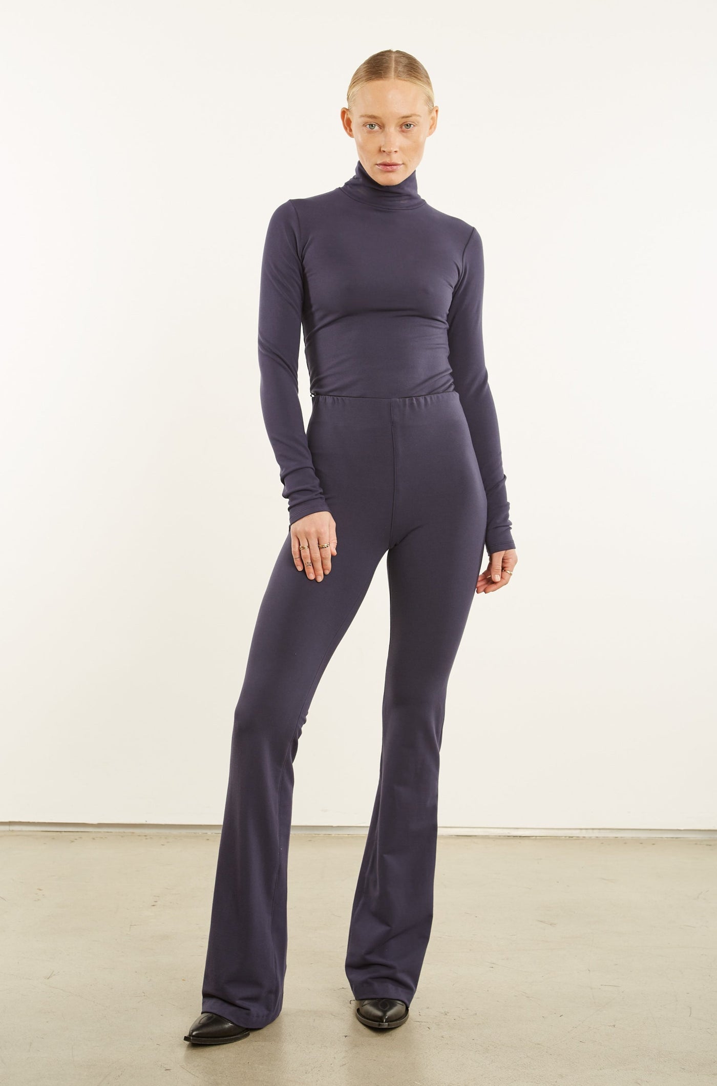 Navy City Long Sleeve Turtleneck Tee