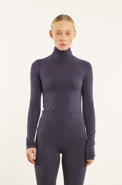 Navy City Long Sleeve Turtleneck Tee