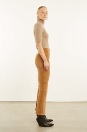 Camel Corduroy Ankle Flare Pants