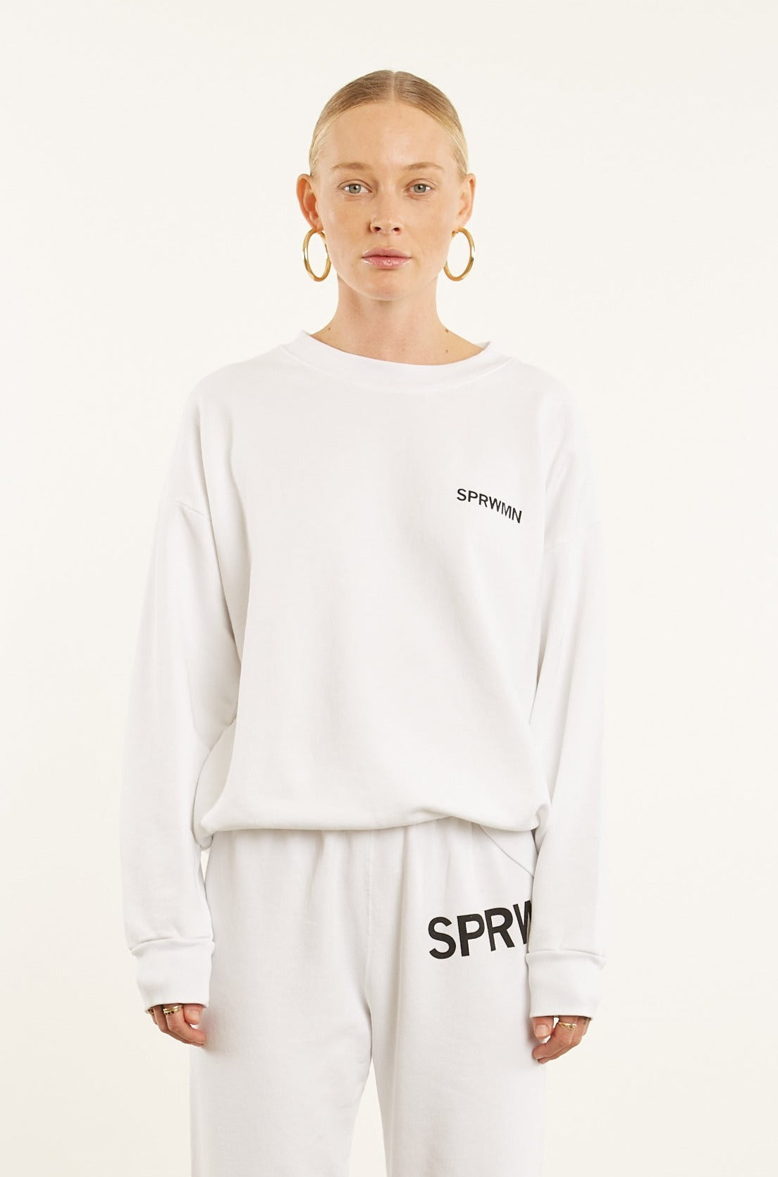 White Cotton Tiny Logo Sweatshirt