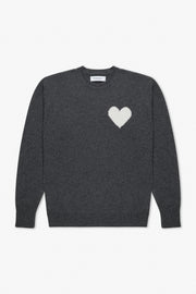 Grey Cashmere Heart Logo Sweatshirt