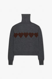 Cashmere Heart Turtleneck Sweater