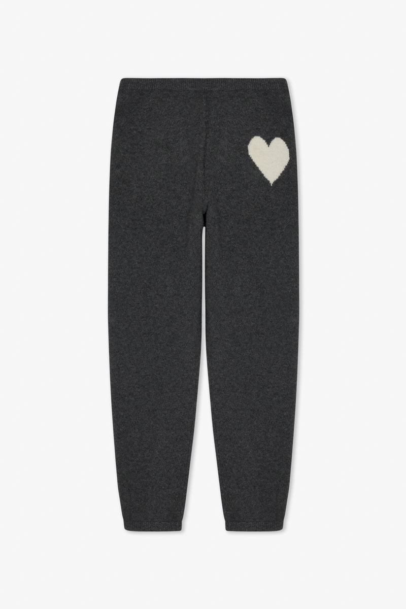 Grey Cashmere Heart Logo Sweatpants
