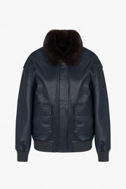 Midnight Leather Vintage Aviator Jacket