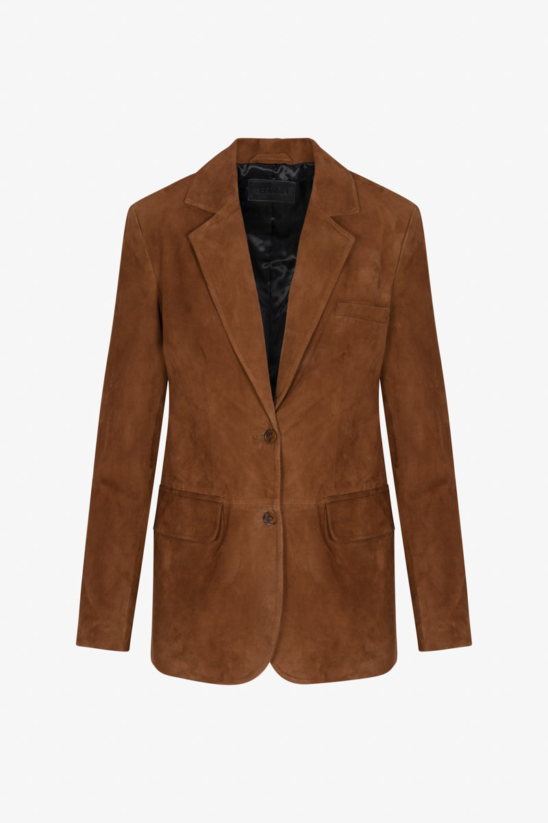 Suede Long Blazer