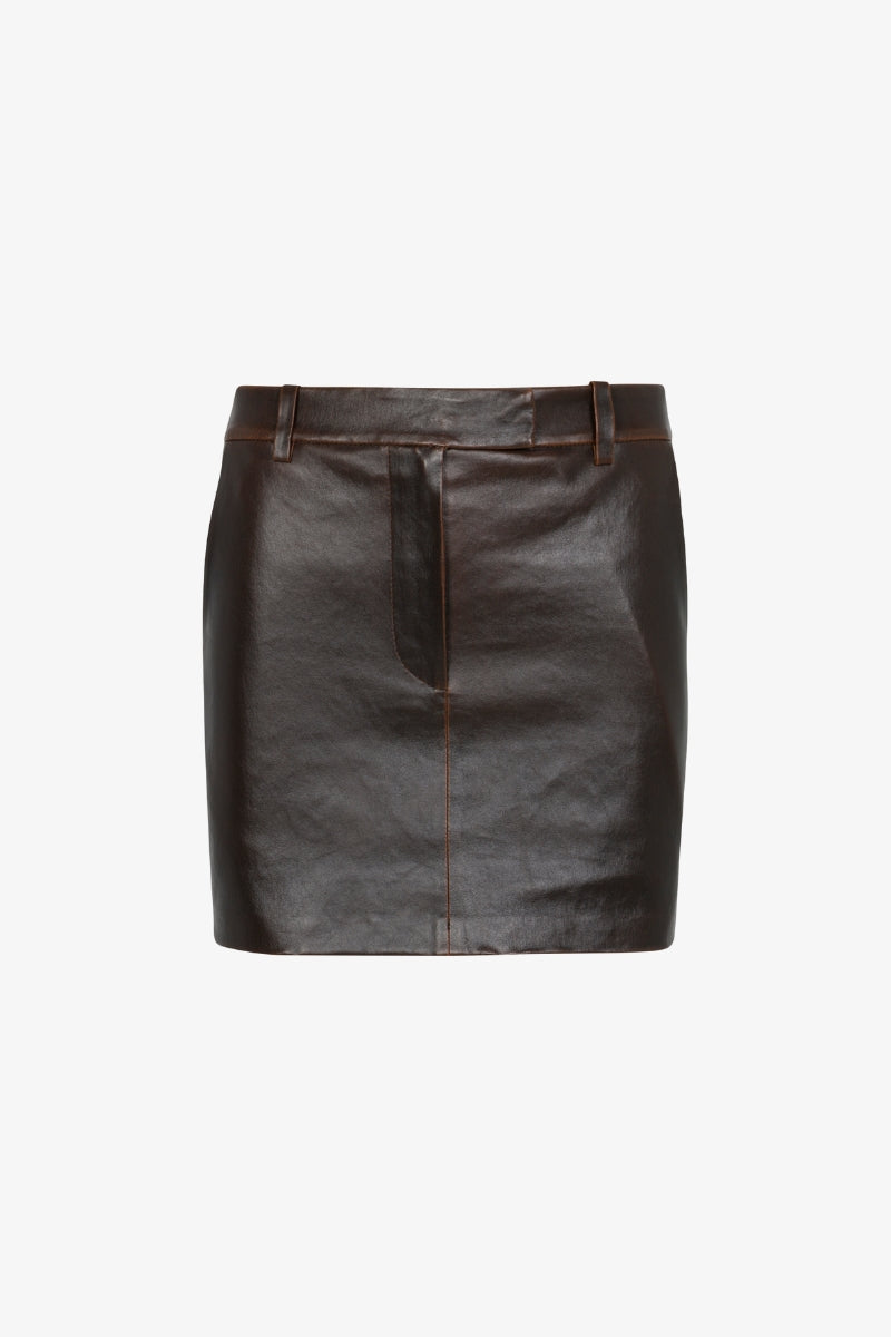 Leather Mini Trouser Skirt