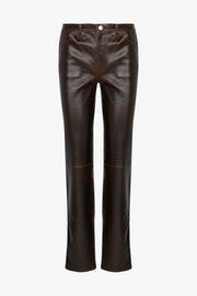 Leather 5 Pocket Slim Straight