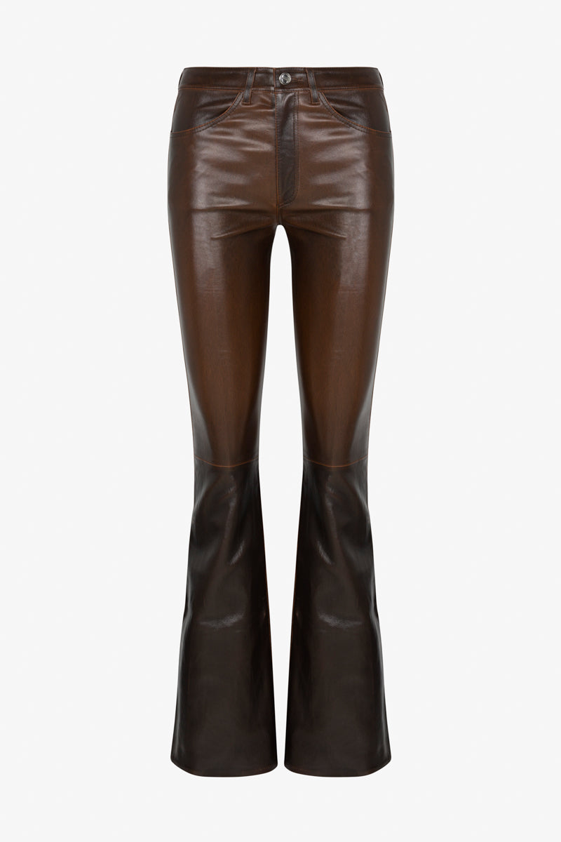 Leather 5 Pocket Micro Flare