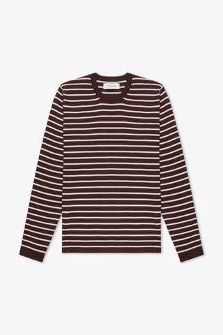 brown white striped cashmere sweater
