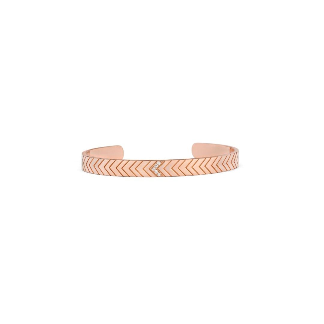 Rose Gold Diamond Chevron Cuff