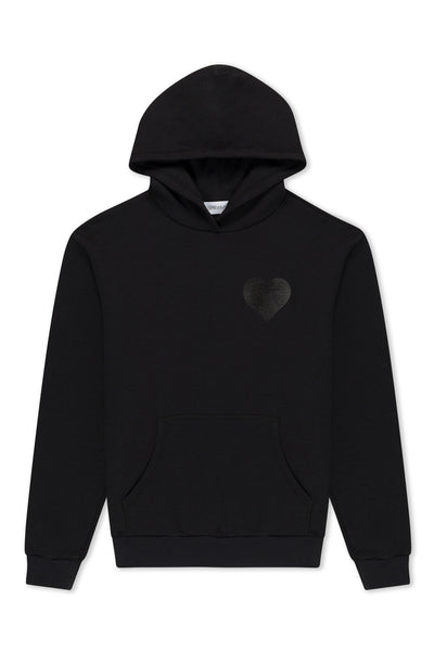 Black Glossy Heart Hoodie