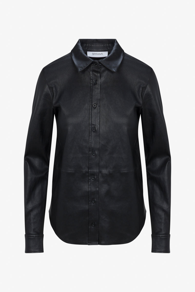 Fonda Leather Button Down