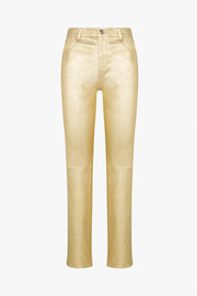 Leather 5 Pocket Slim Straight