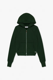 Shrunken Zip-Up Cotton Hoodie