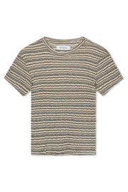 Truffle Striped Pointelle Baby Tee