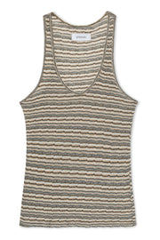 Truffle Striped Pointelle Tank