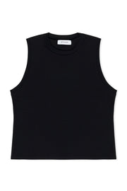 Black Cotton Muscle Tee