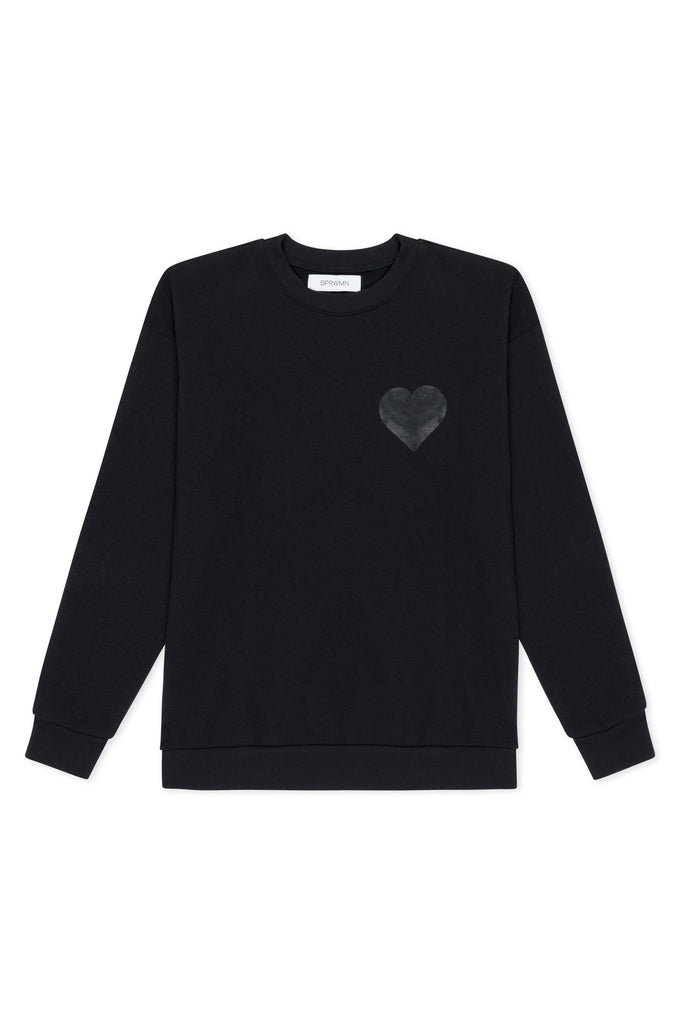 【美品】SOPHNET./HEART CREW NECK SWEAT/BLACK HEART SWEATSHIRT BLACK/BLACK – SPRWMN