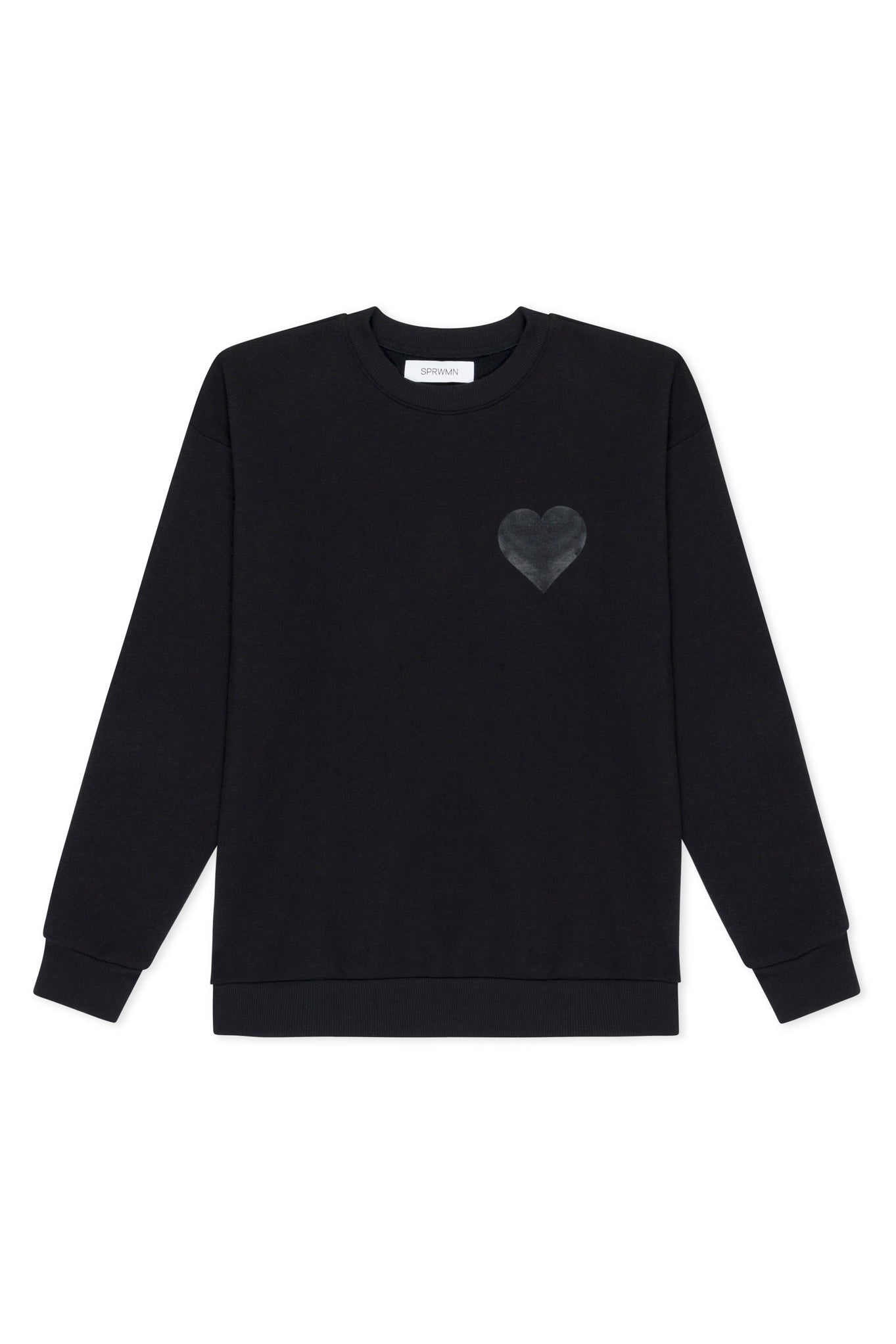Glossy Black Heart Sweatshirt