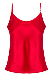 Red Silk Spaghetti Strap Cami