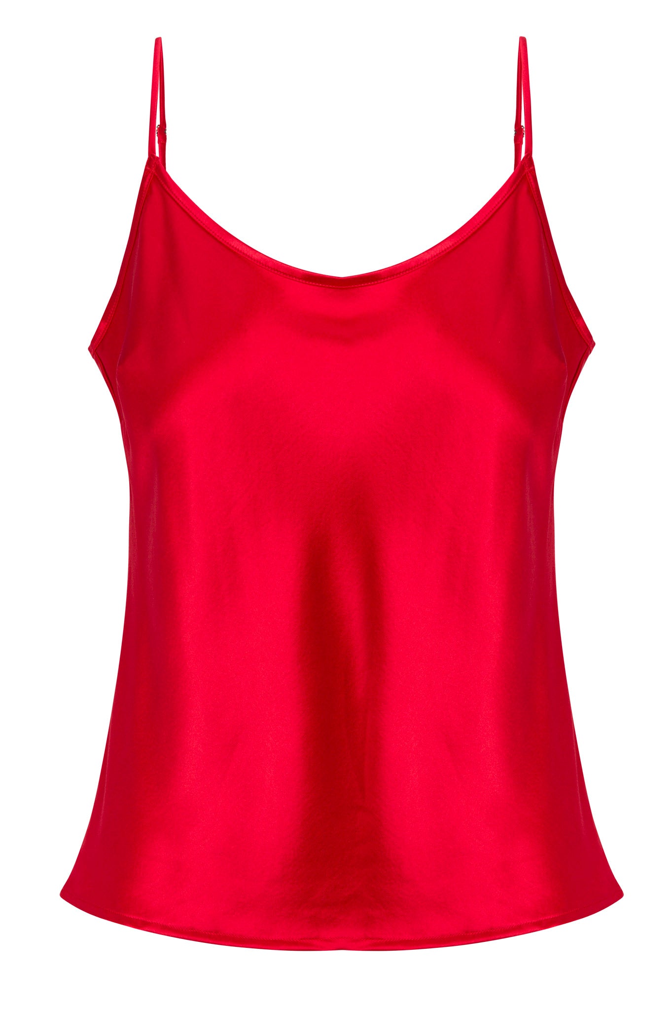 Red Silk Spaghetti Strap Cami