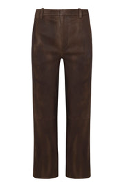 Truffle Leather Cropped Trousers