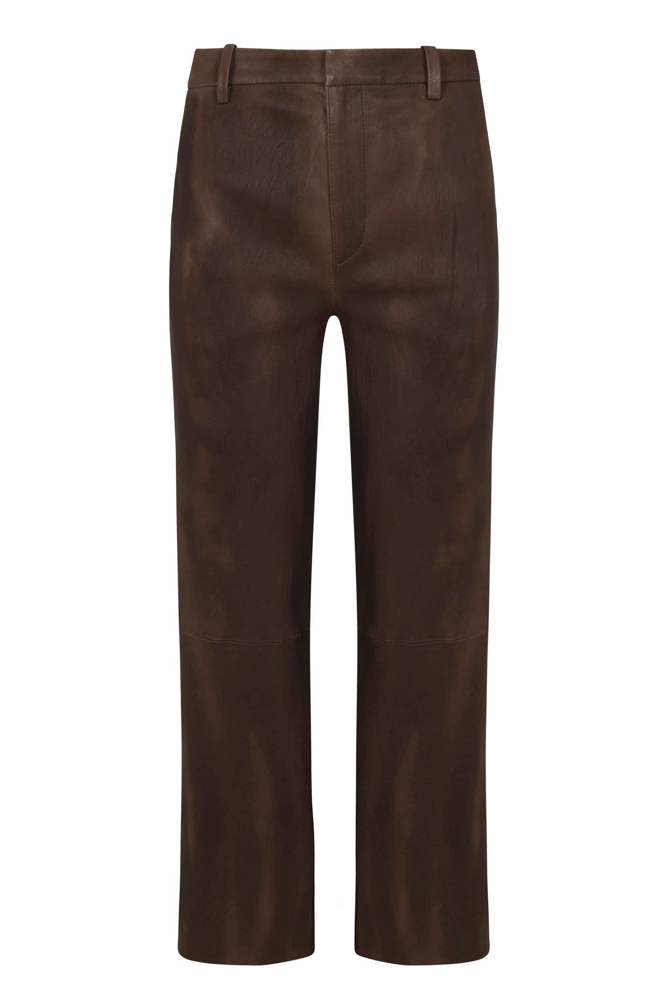 Truffle Leather Cropped Trousers