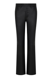 Black Leather 5 Pocket Slim Straight
