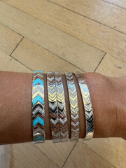White Gold Multi-Diamond Chevron Cuff
