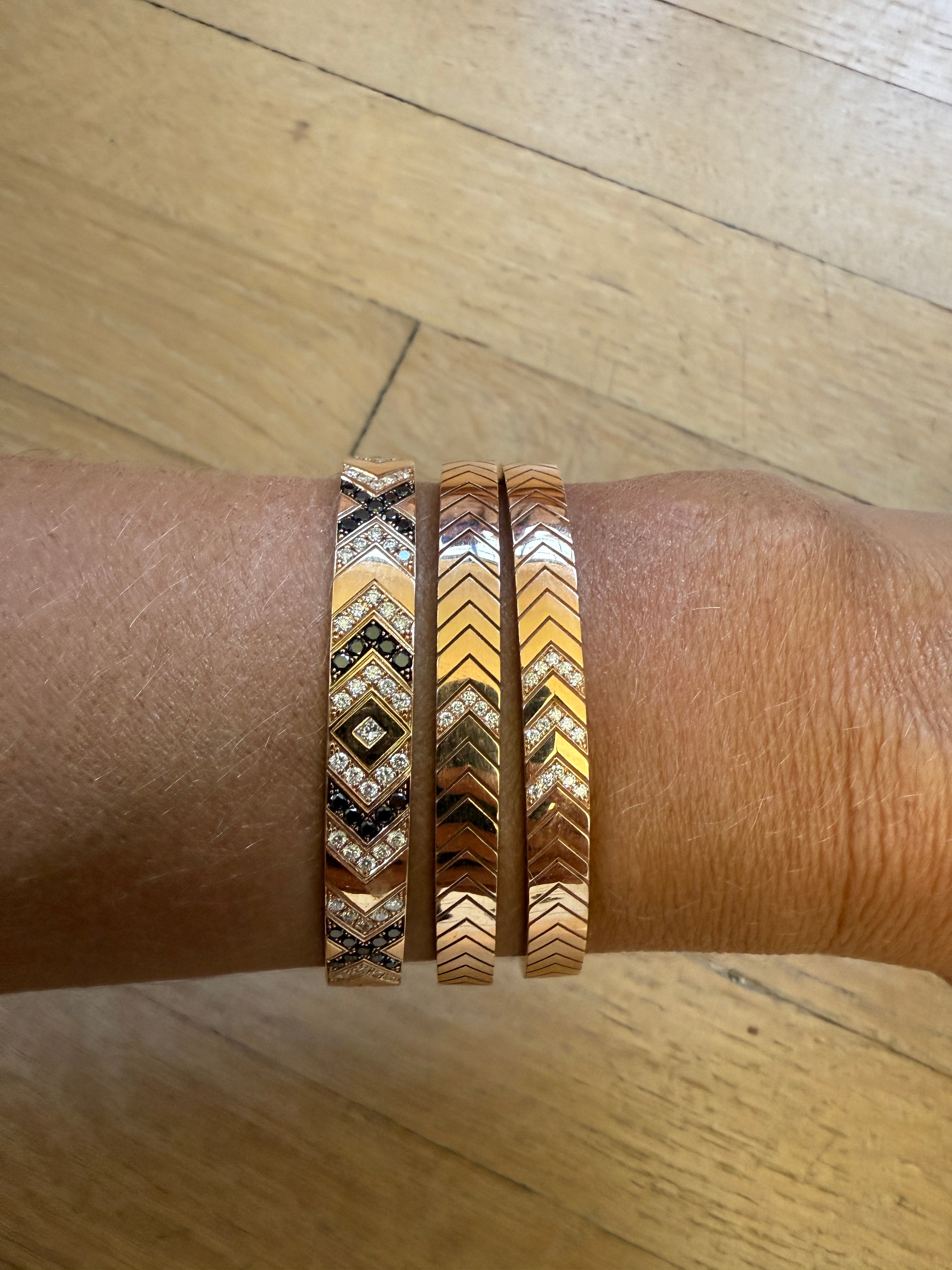 Rose Gold Diamond Chevron Cuff