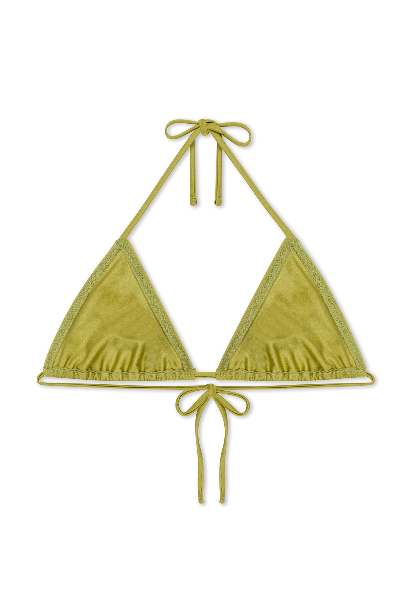 Chartreuse Triangle Bikini Top