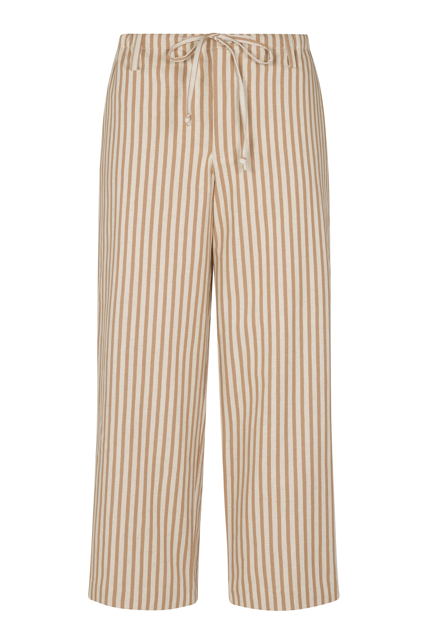 Camel Stripe Linen Amalfi Pants