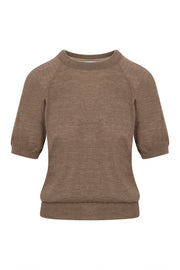 Truffle Cashmere Short Sleeve Raglan Sweater