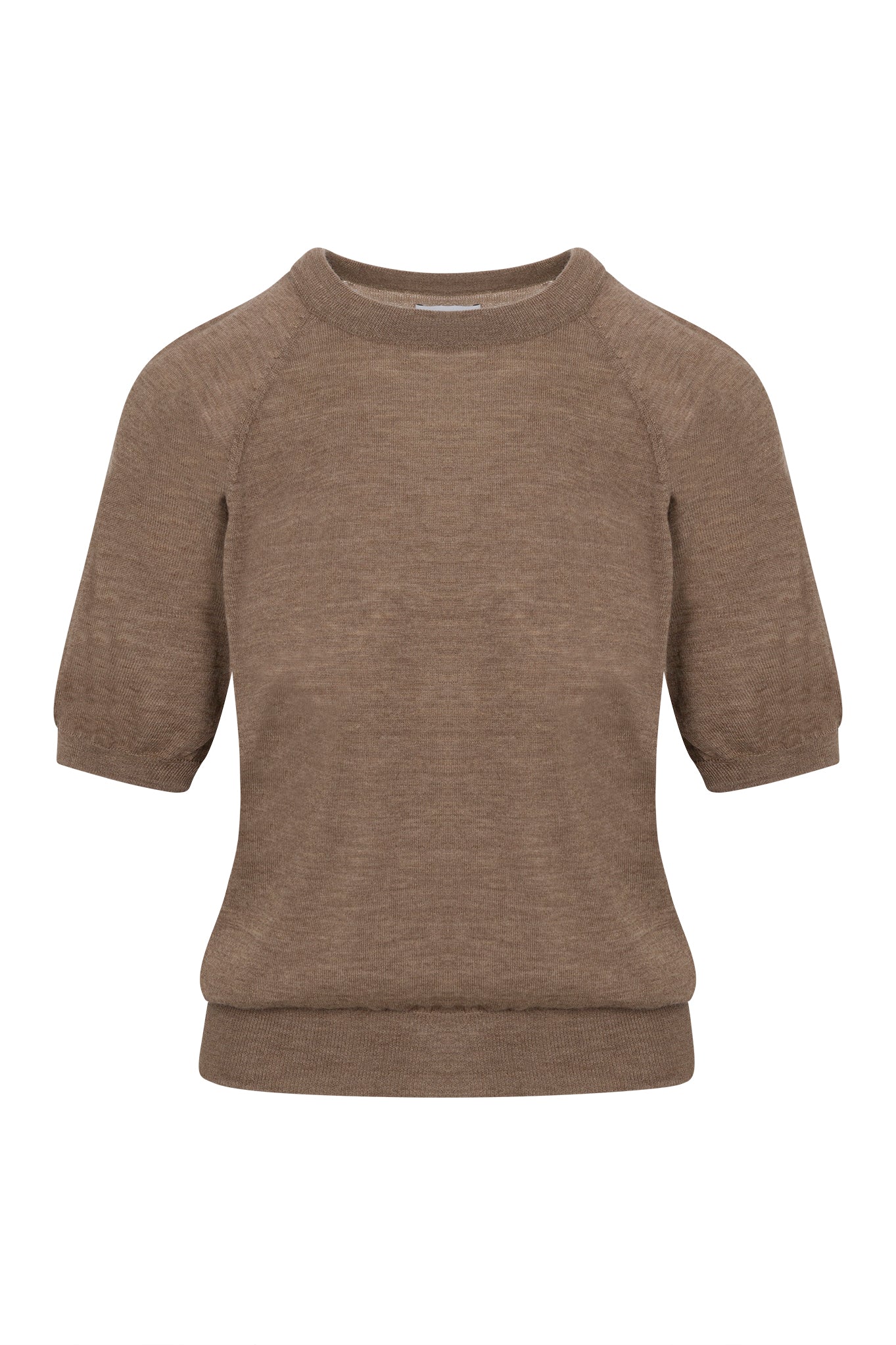 Truffle Cashmere Short Sleeve Raglan Sweater