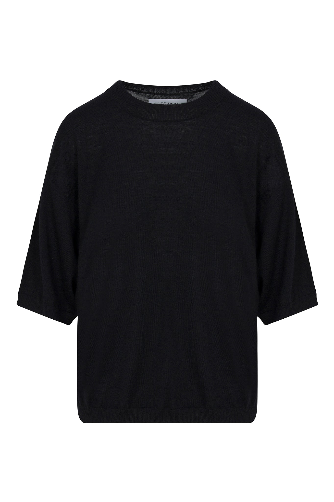 Black Cashmere Boxy Tee