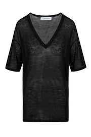 Black Tissue Cashmere Tee