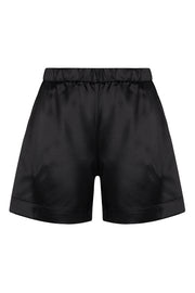 Black Silk Culotte Shorts