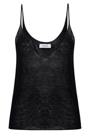 Black Tissue Cashmere Tank