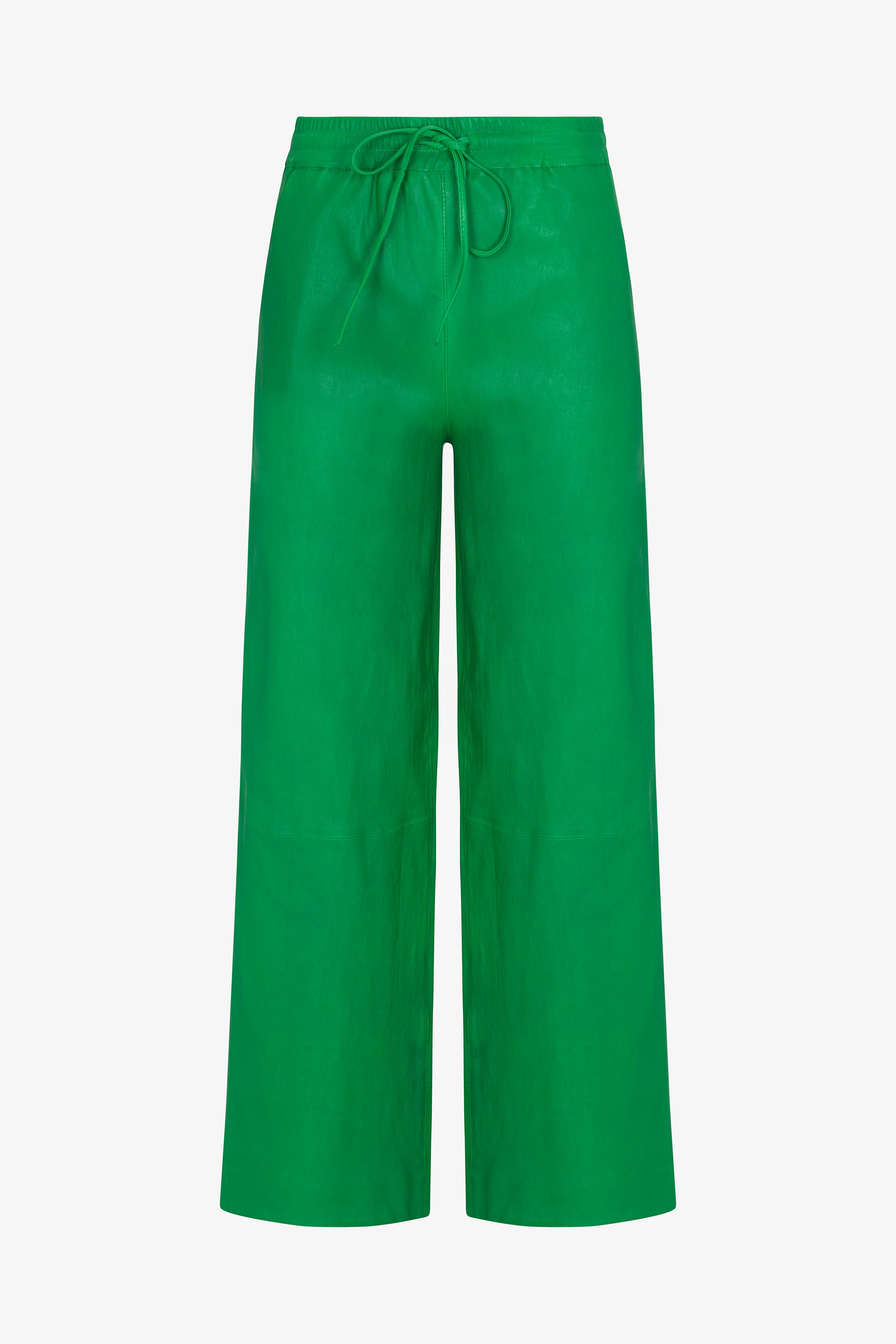 Leather Cropped Baggy Pants