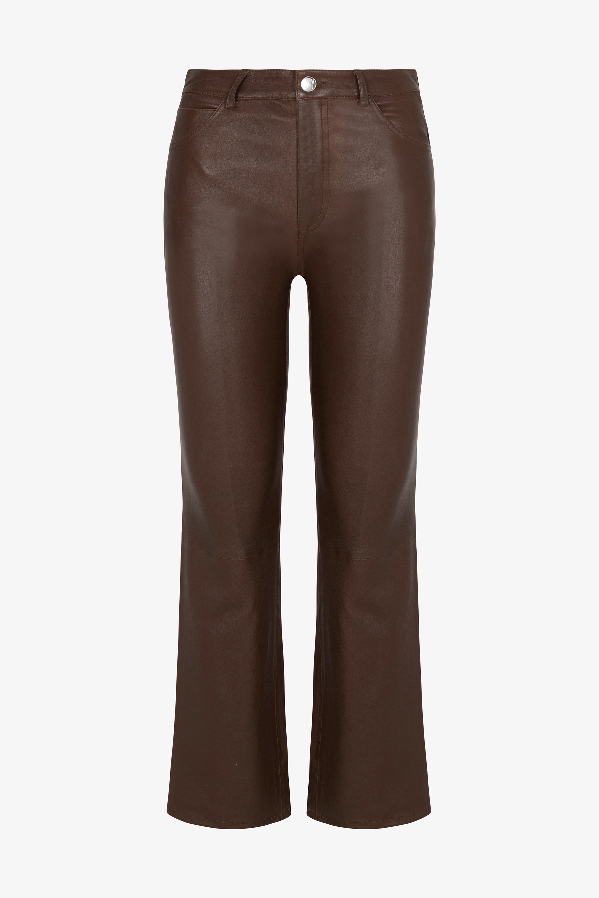 5 Pocket Leather Ankle Flare