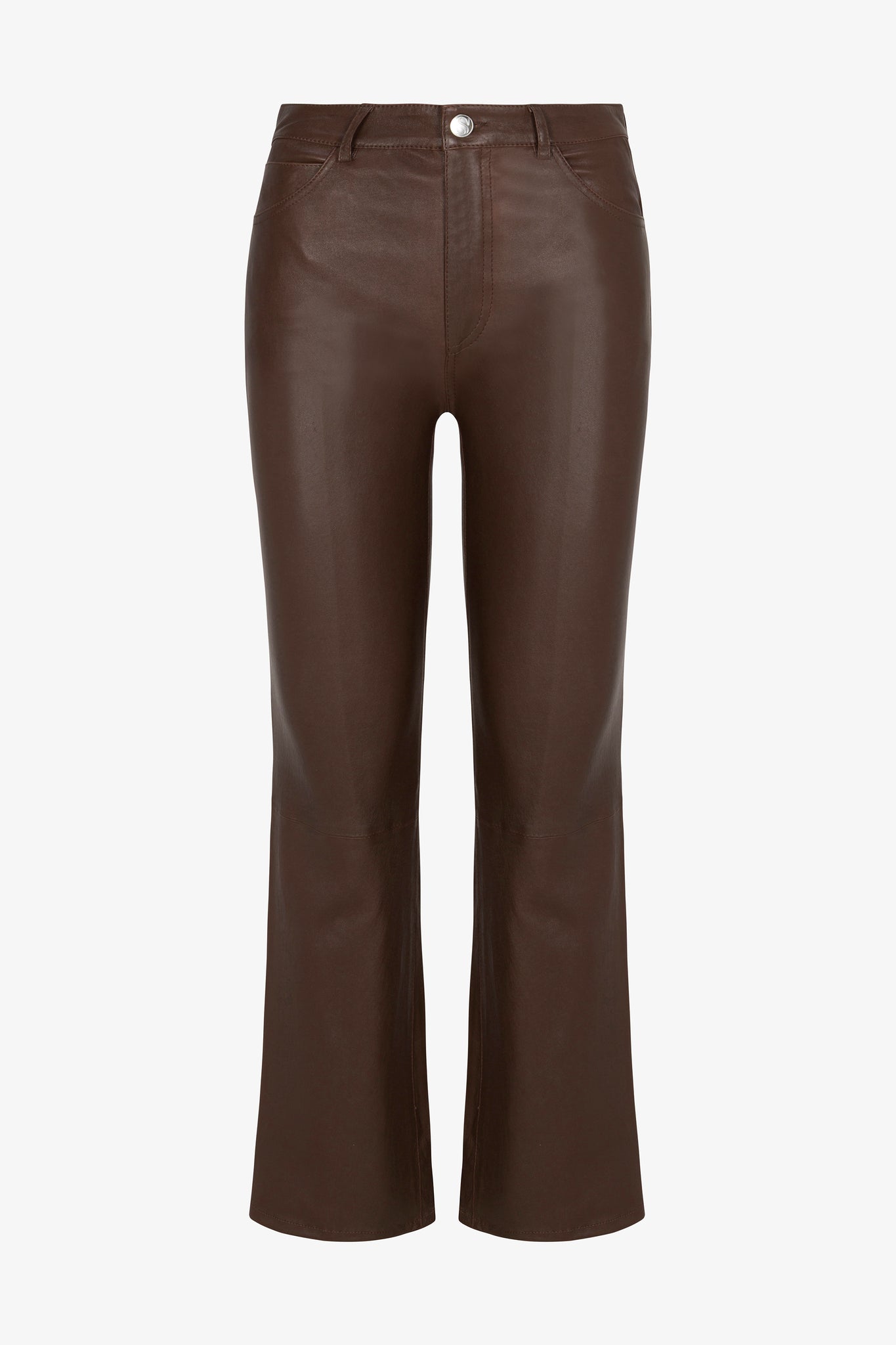 5 Pocket Leather Ankle Flare
