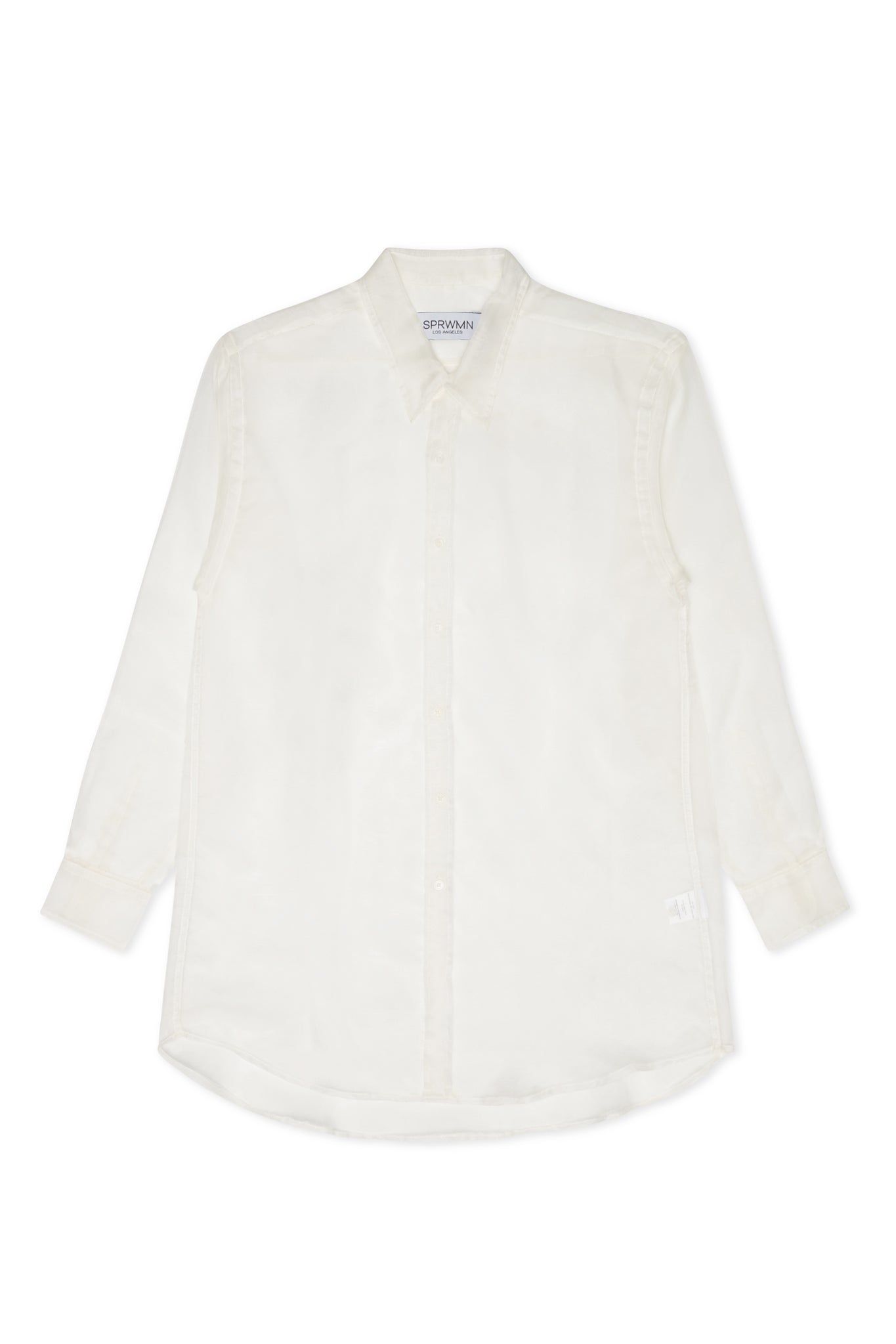 White Silk Organza Oversized Shirt