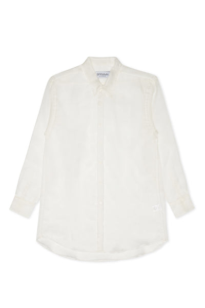 White Silk Organza Oversized Shirt