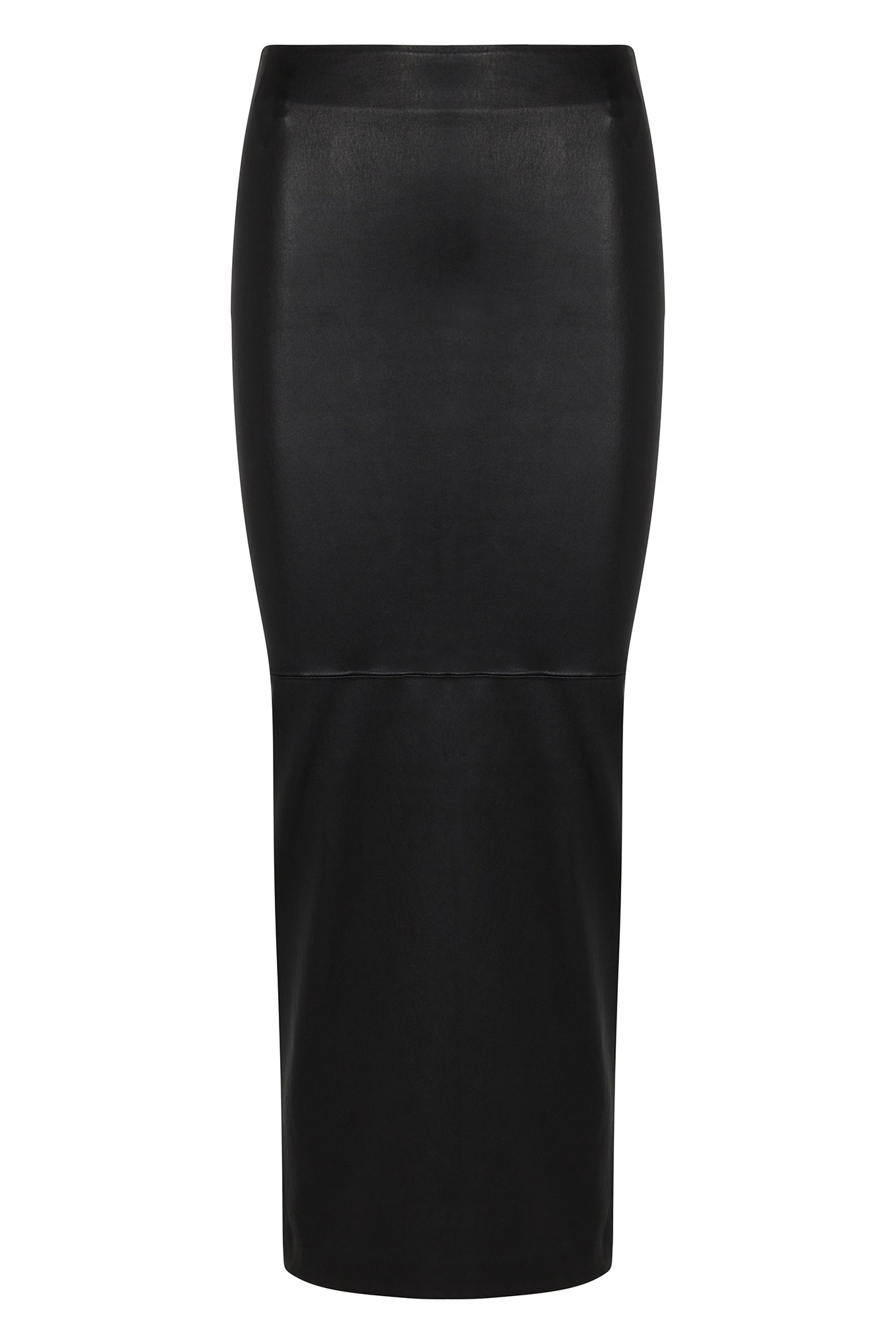 Black Leather Maxi Tube Skirt