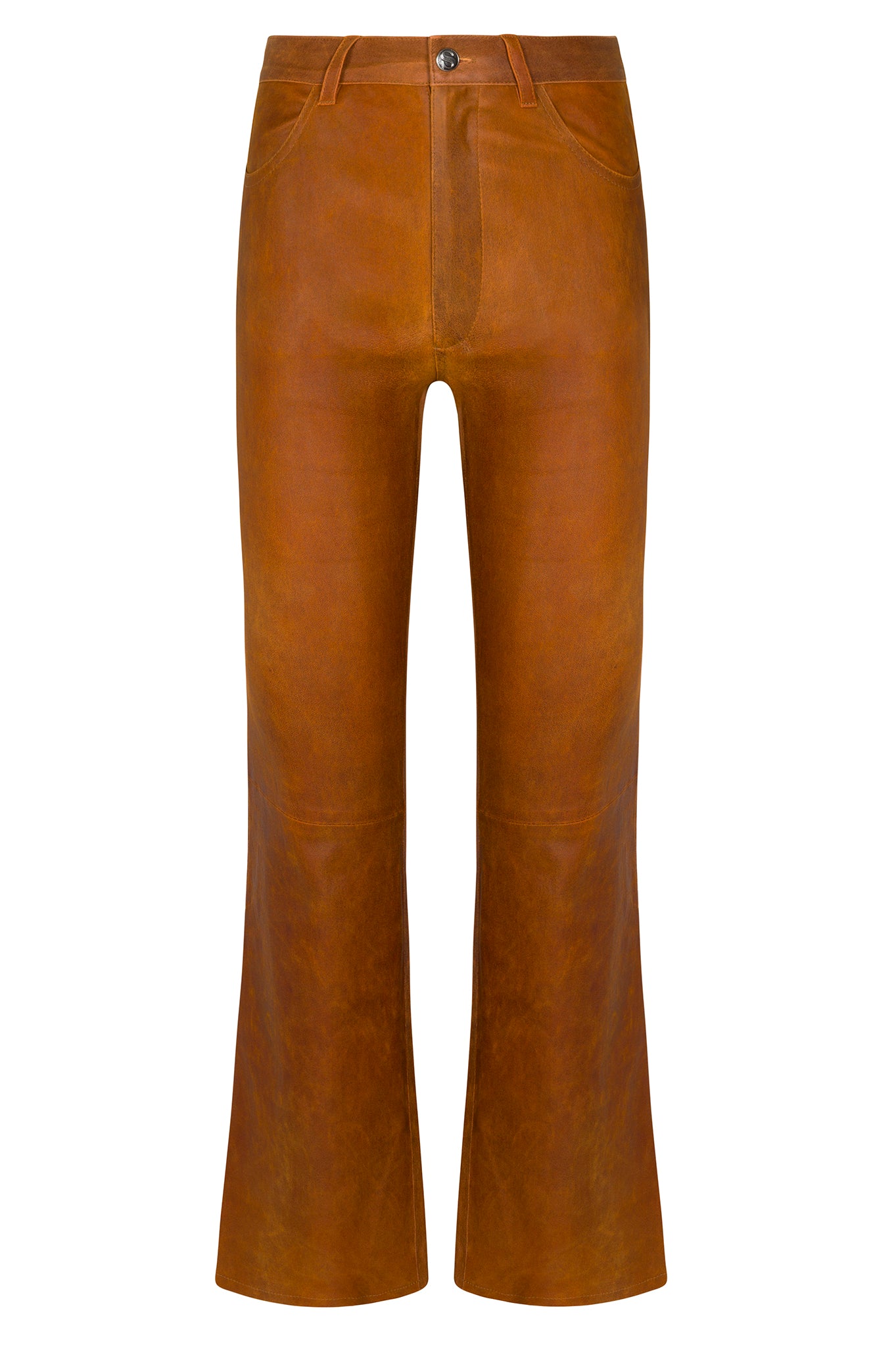 Leather 5 Pocket Ankle Flare