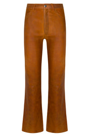 Leather 5 Pocket Ankle Flare