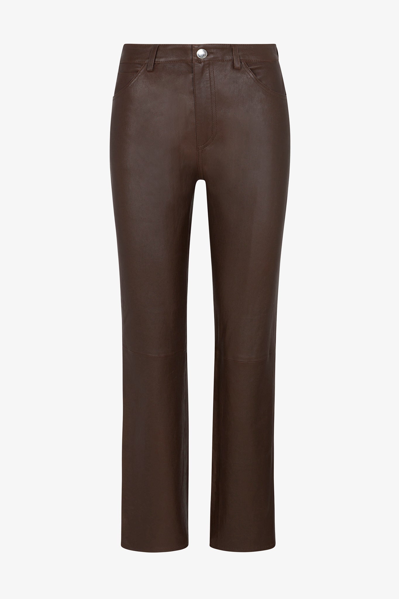 5 Pocket Leather Ankle Slim Straight