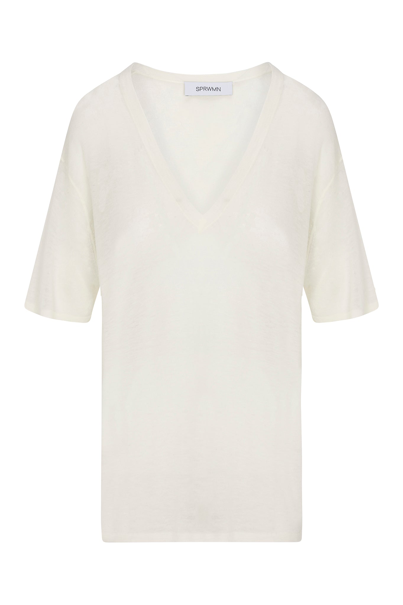 Ivory Tissue Cashmere V-Neck Tee