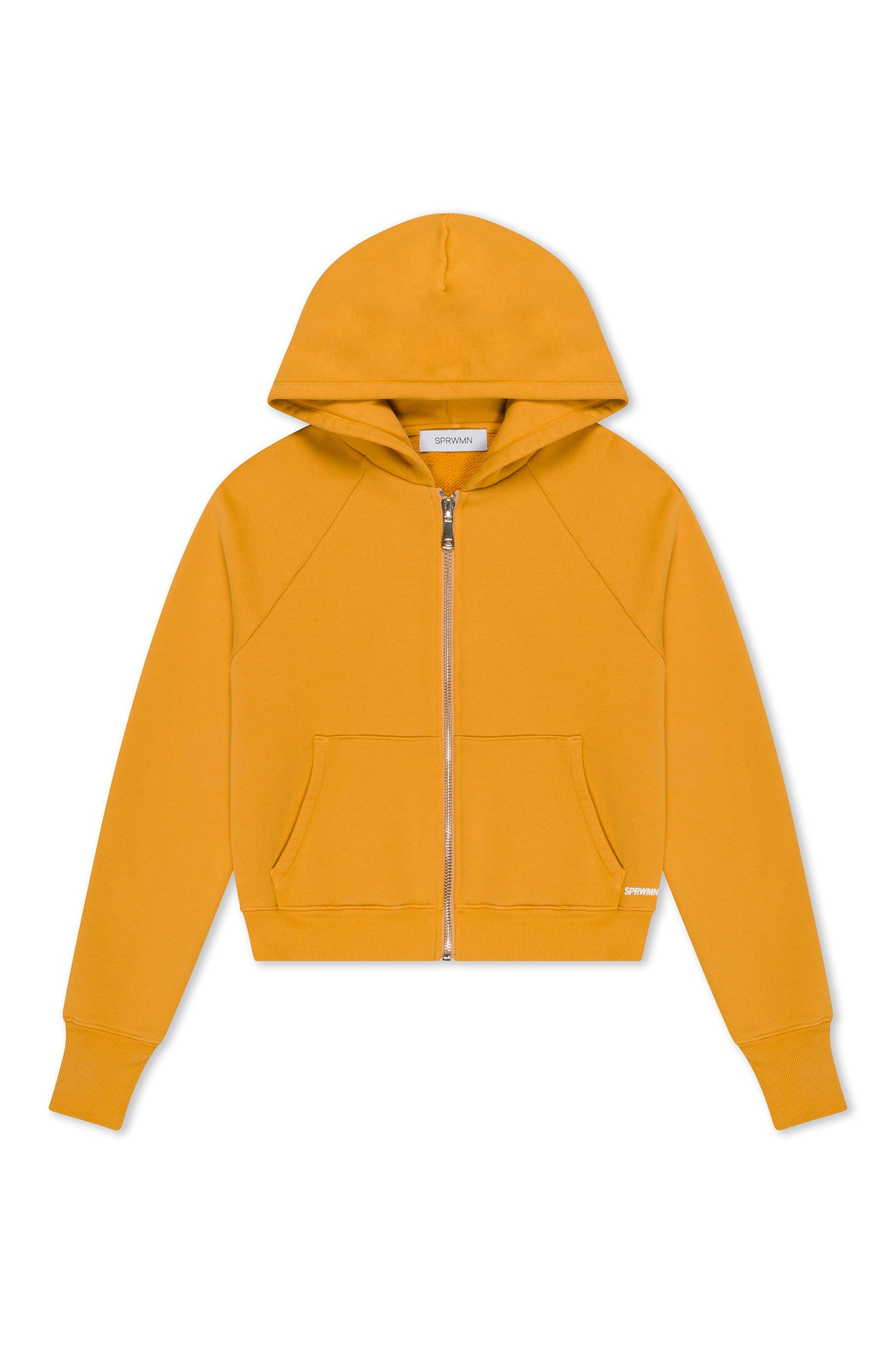 Shrunken Zip-Up Cotton Hoodie